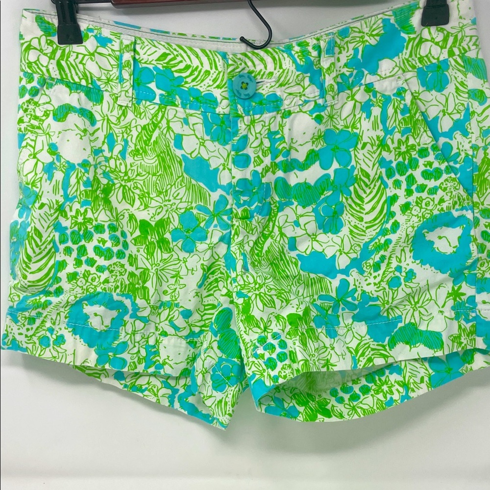 Lilly Pulitzer Callahan Vibrant Green and Blue Women's Shorts Size 2